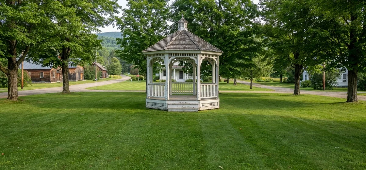 Village Green bandstand in Jay, New York