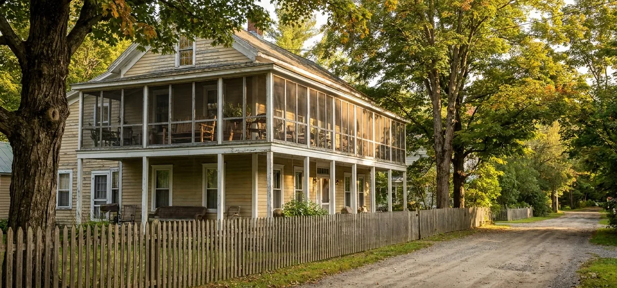 Historic cure cottage with a glassed-in sleeping porch in Saranac Lake, New York