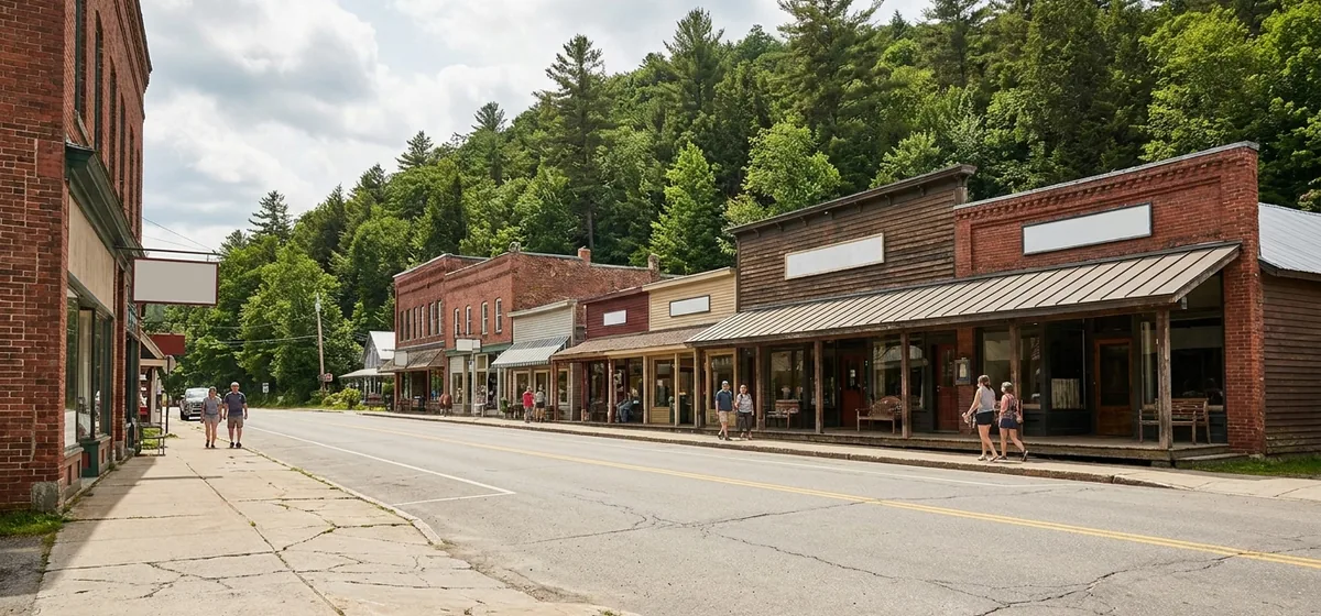 Park Street downtown corridor in Tupper Lake, New York