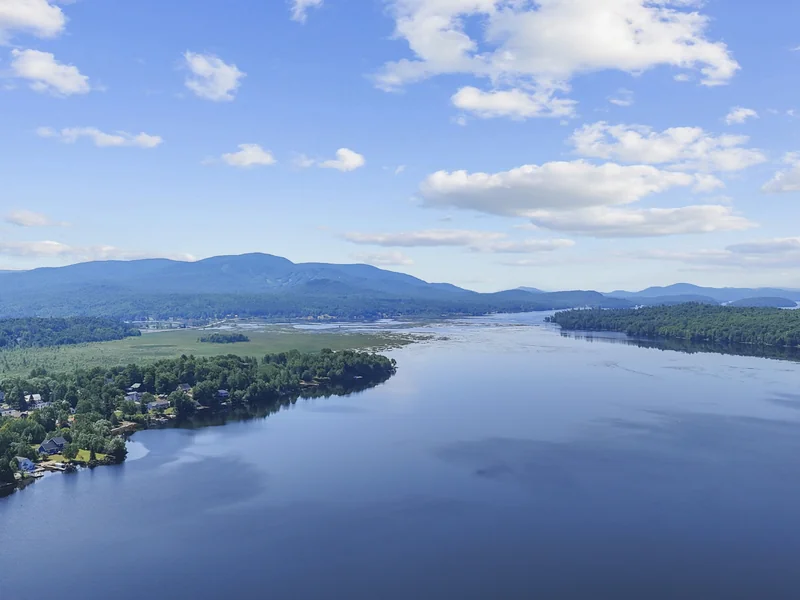 Lakefront view in Tupper Lake, New York