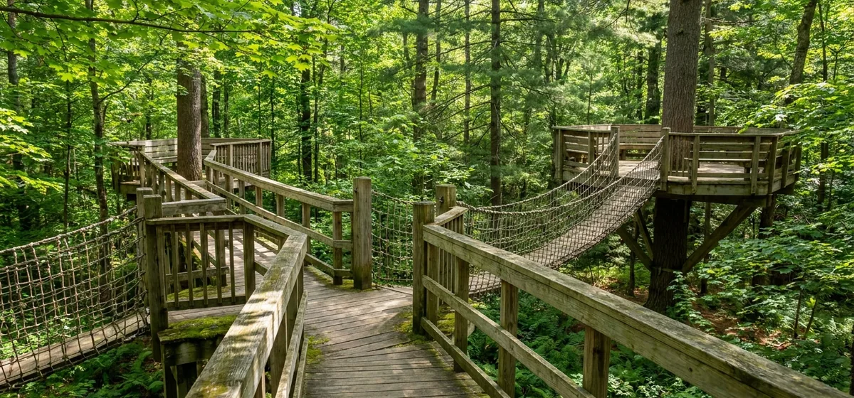 Wild Walk elevated forest canopy bridges at The Wild Center in Tupper Lake, New York