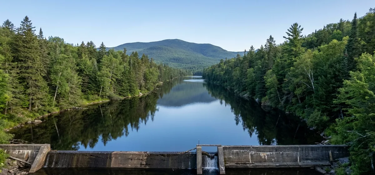 Franklin Falls Pond on the Saranac River near Vermontville, New York